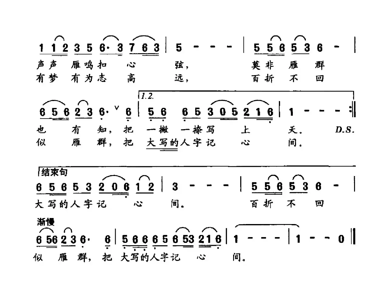 一行大雁飞向南