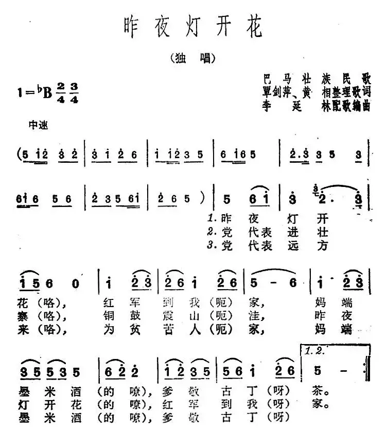 昨夜灯开花