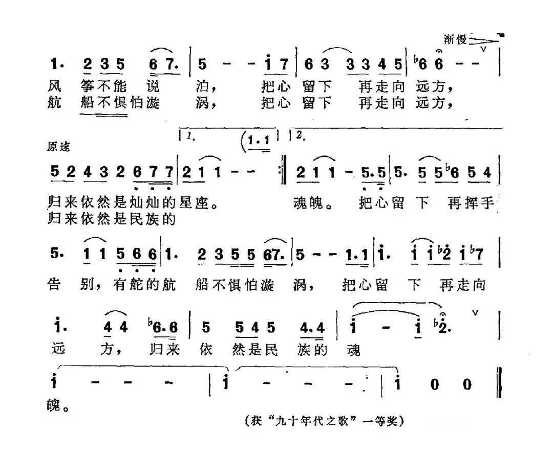 告别（孙明庆词 董焰曲）