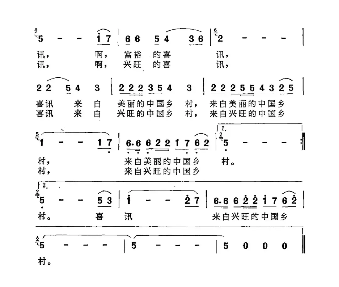 喜讯来自中国的乡村