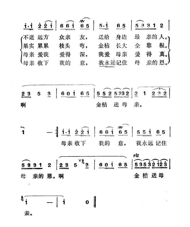 金桔送母亲