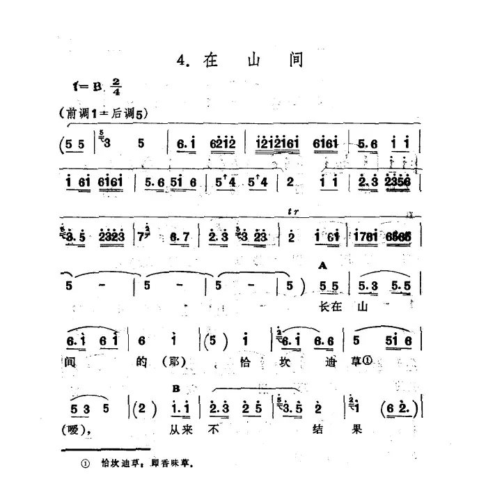 在山间（新疆伊犁 维吾尔民歌 第十二套《小莱龙》）