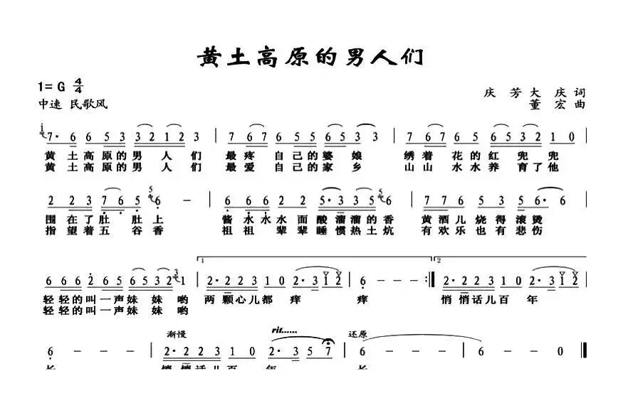 黄土高原的男人们（庆芳 大庆词 董宏曲）