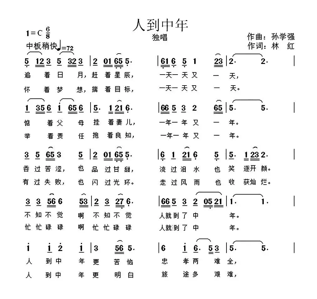 人到中年（林红词 孙学强曲）