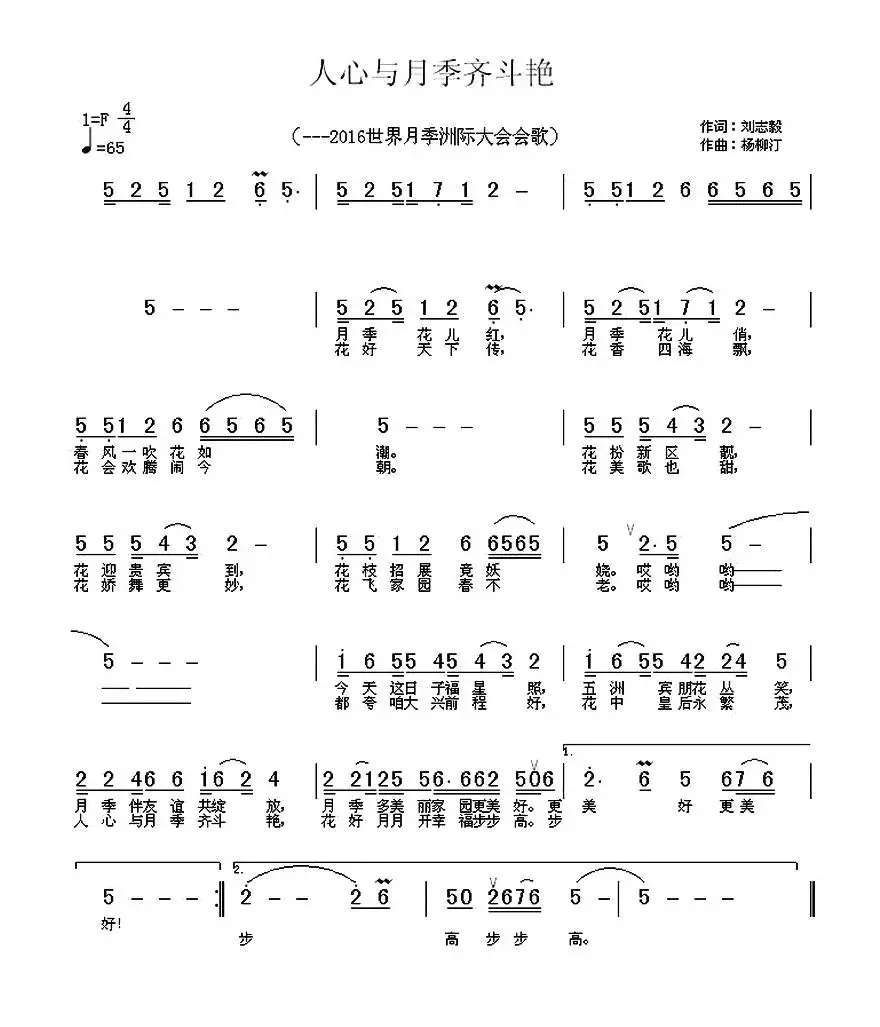 人心与月季齐斗艳