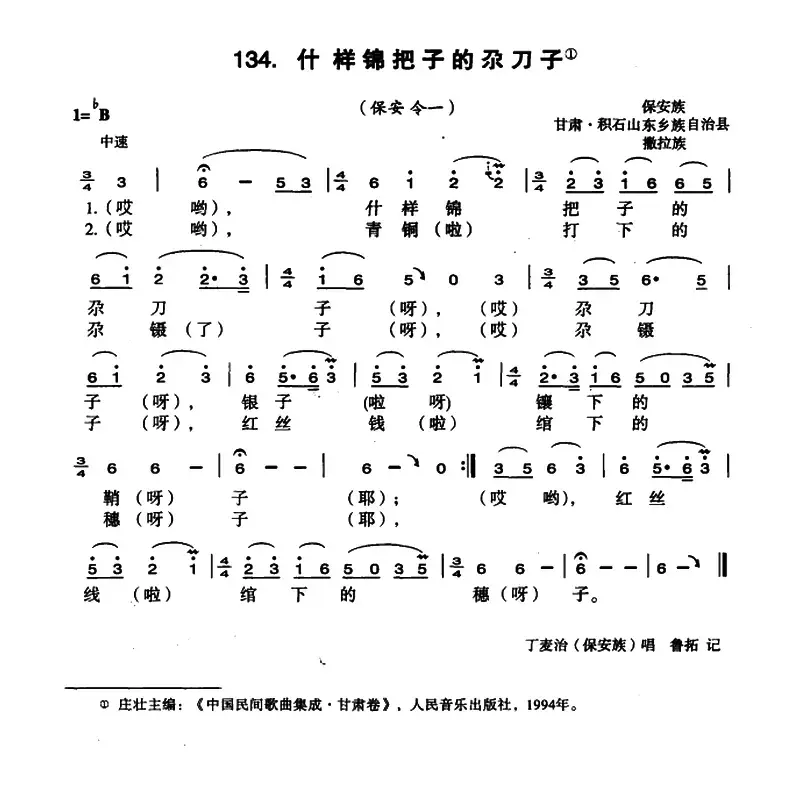 什样锦把子的尕刀子