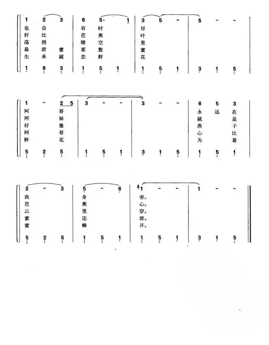 婚誓（故事影片《芦笙恋歌》插曲、钢琴公式化即兴伴奏谱）