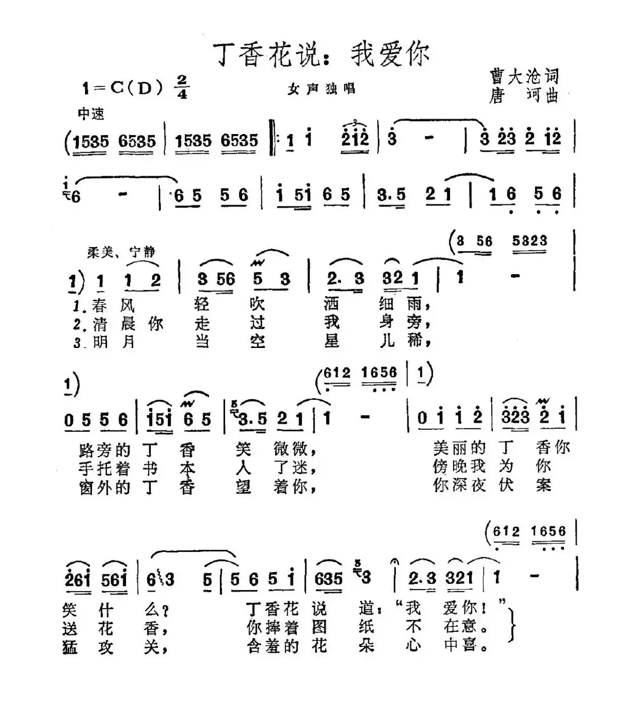 丁香花说：我爱你