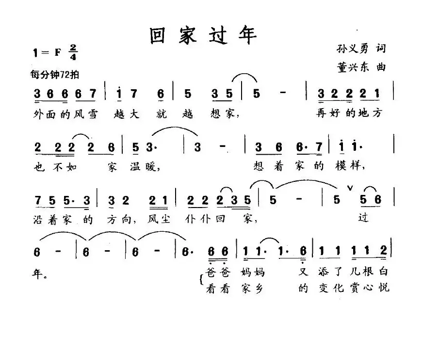 回家过年（孙义勇词 董兴东曲）