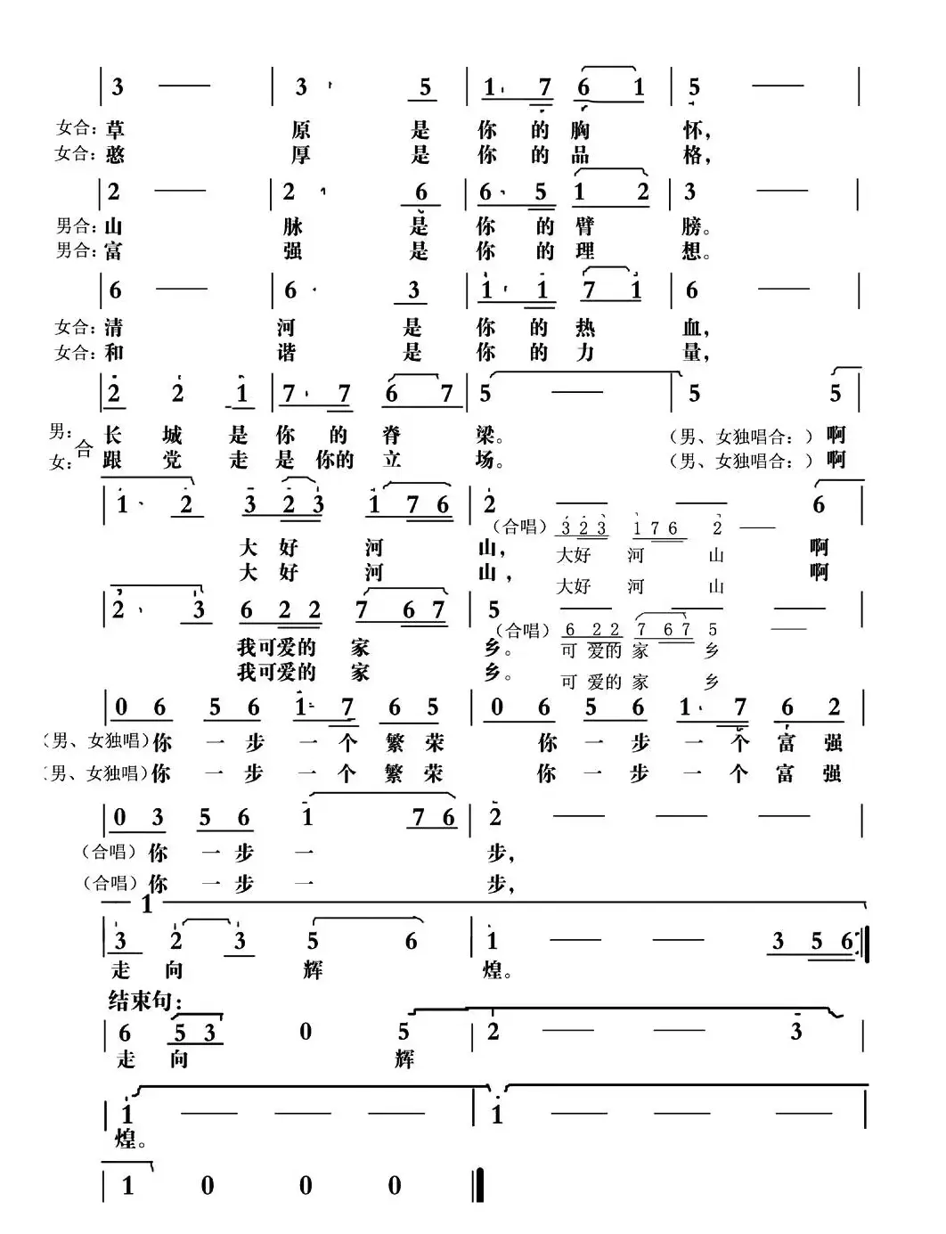 家乡颂（魏凤翔词 魏建国曲）