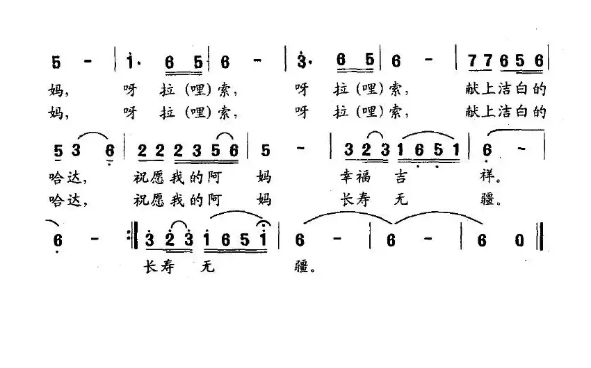 我的阿妈在西藏（魏力兴词 王克俊曲）