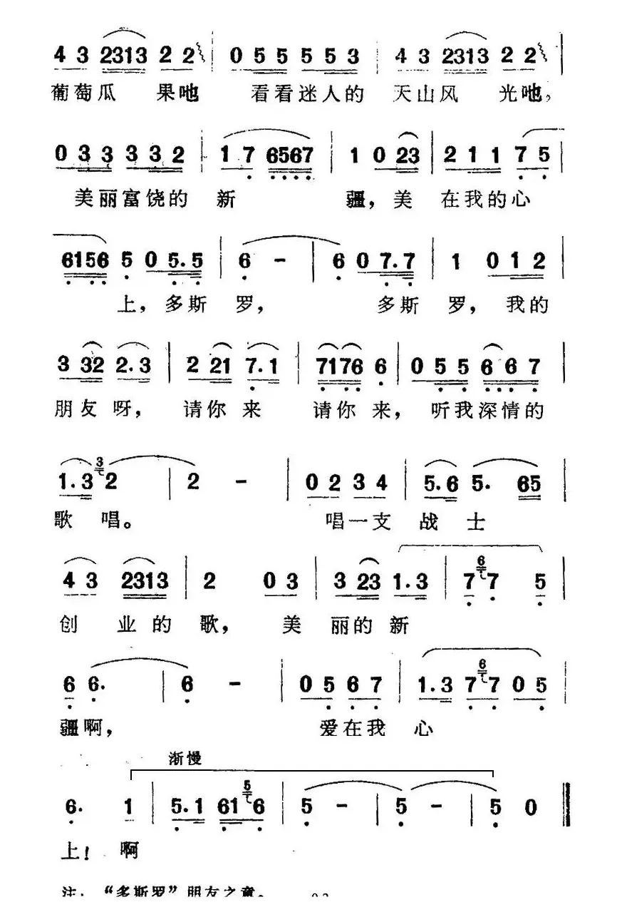 我爱新疆（电视片《我爱新疆》插曲）