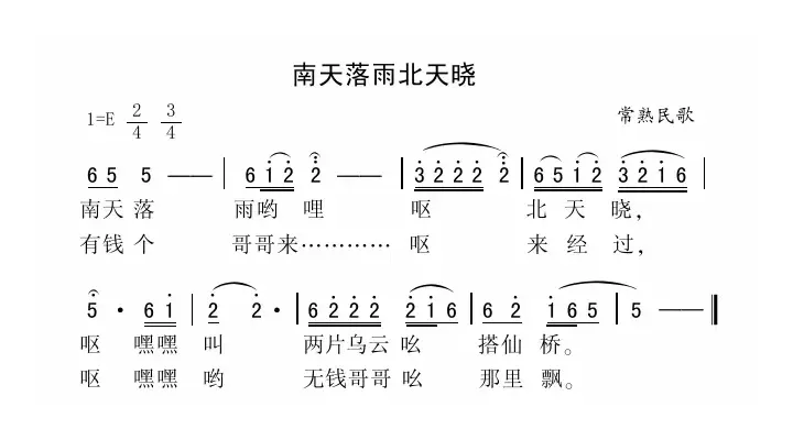 南天落雨北天晓