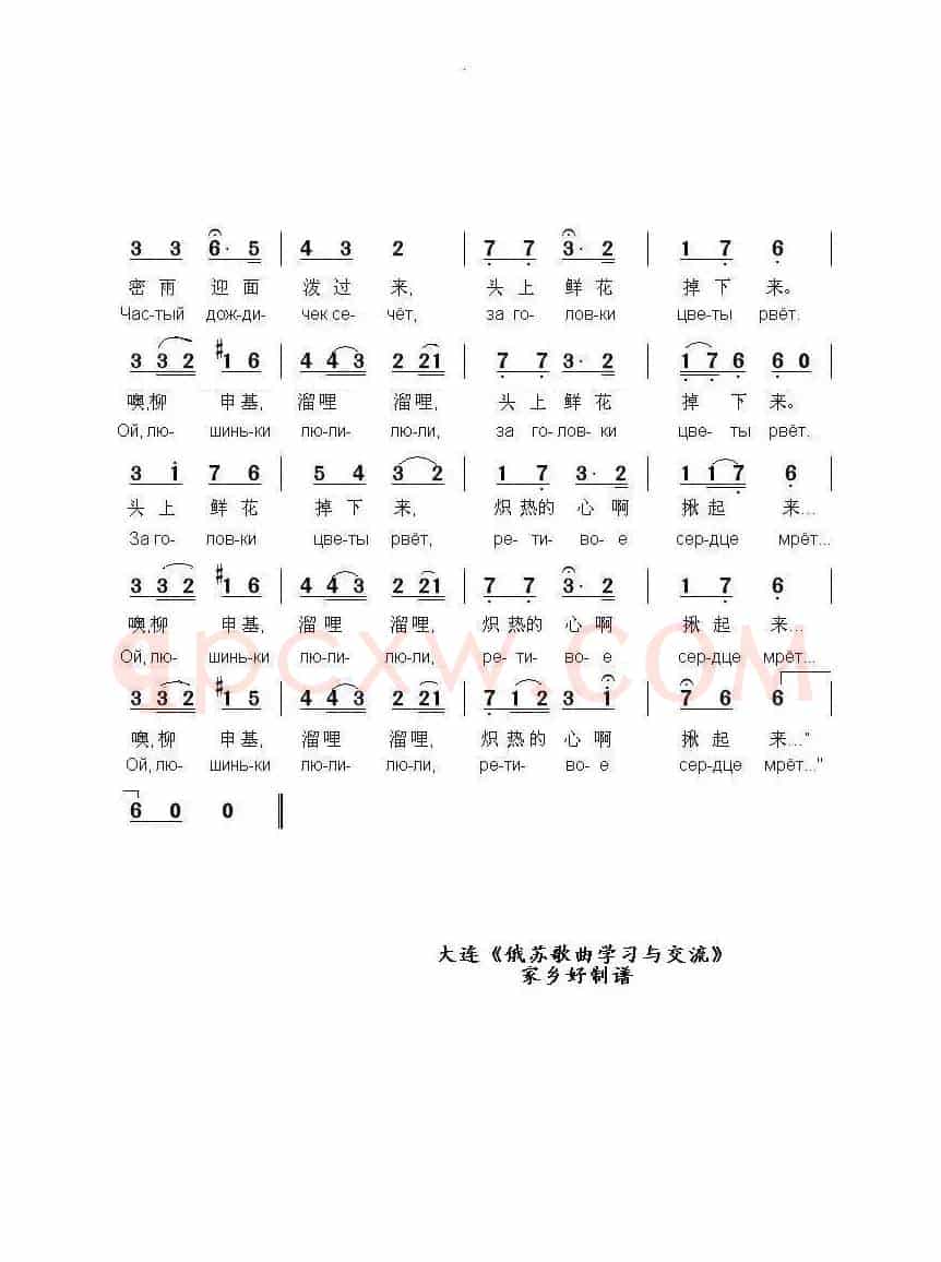 啊，纳斯塔霞АХ，НАСТАСЬЯ（中俄简谱）