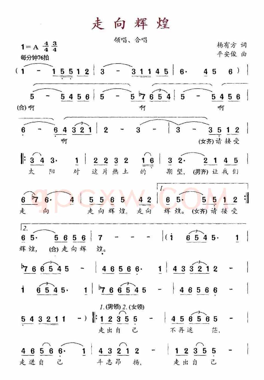 走向辉煌(杨有方词 平安俊曲)