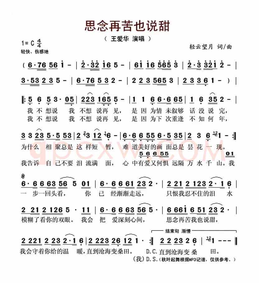 思念再苦也说甜