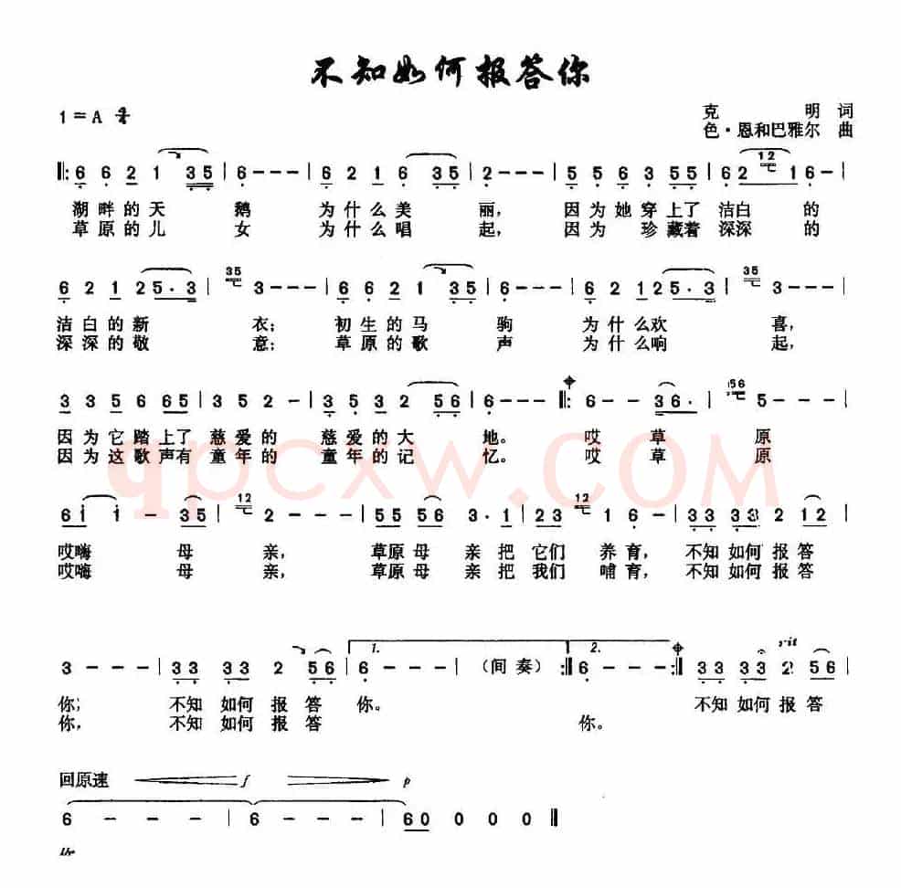 不知如何报答你