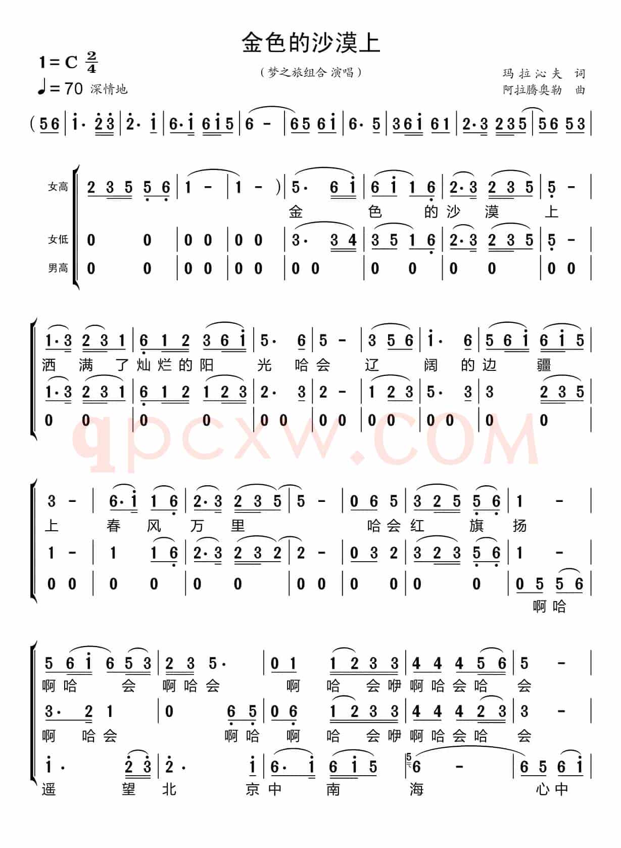 金色的沙漠上（梦之旅组合）