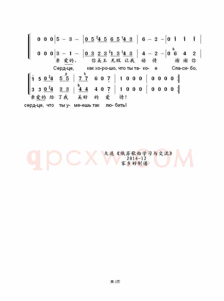 美丽的姑娘万万千КАК МНОГО ДЕВУШЕК ХОРОШИХ（中俄简谱）