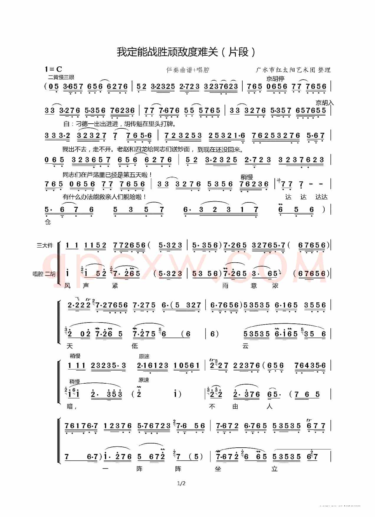 我定能战胜顽敌度难关(片段)