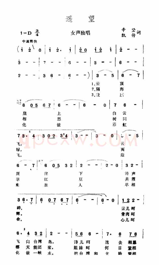遥望（辛坚、凯传词  王酩曲）