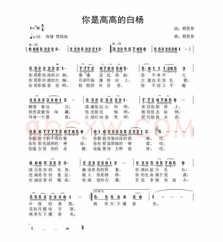 你是高高的白杨