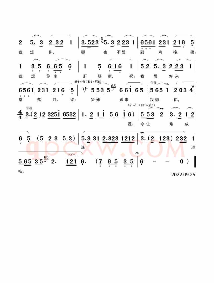 今生难成连理枝（黄梅戏《梁祝》音乐唱段）