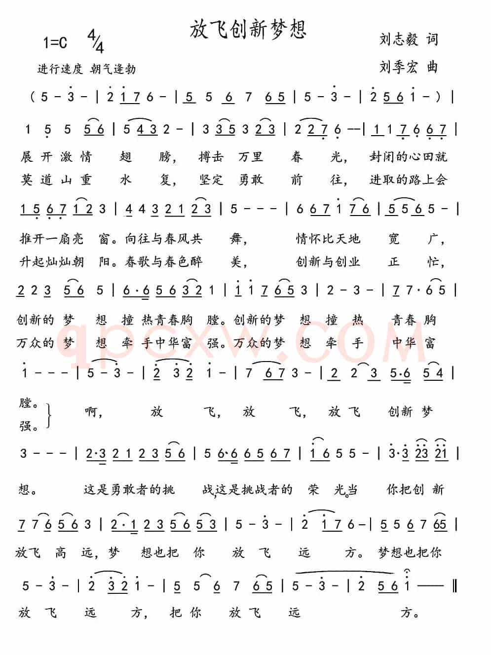 放飞创新梦想（刘志毅词 刘季宏曲）