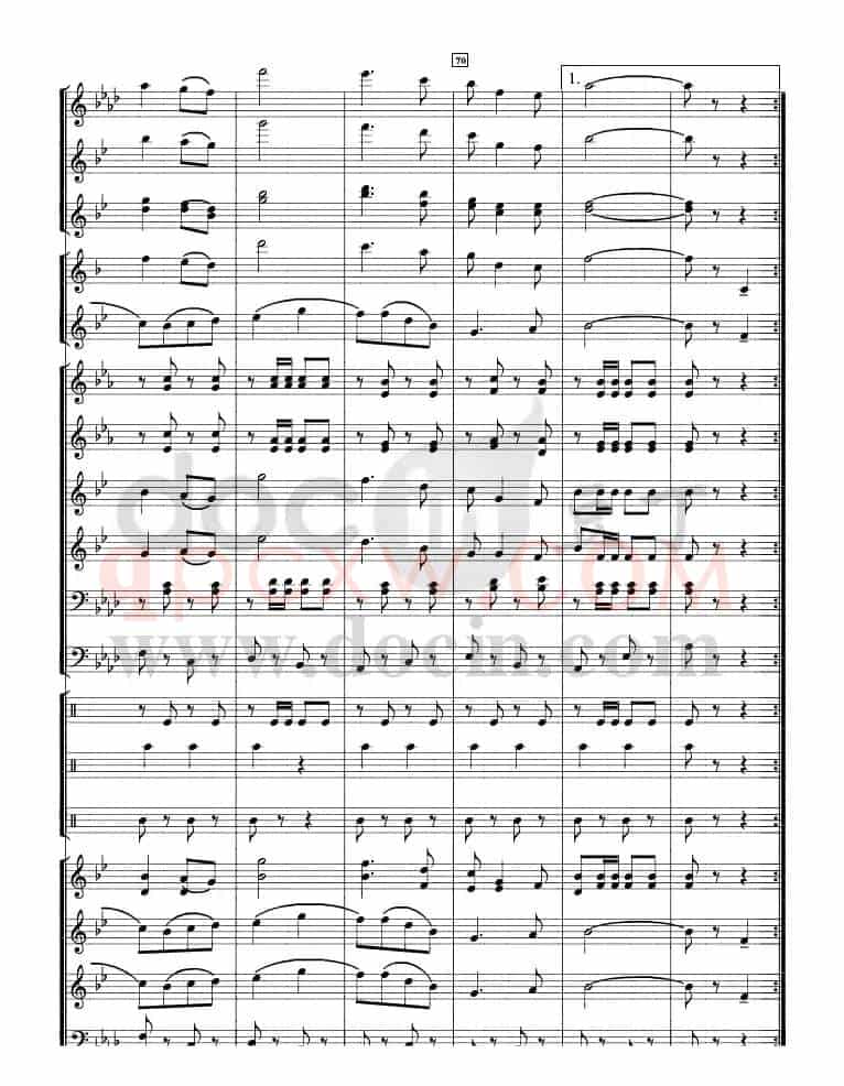 团结友谊进行曲( 军乐总谱)