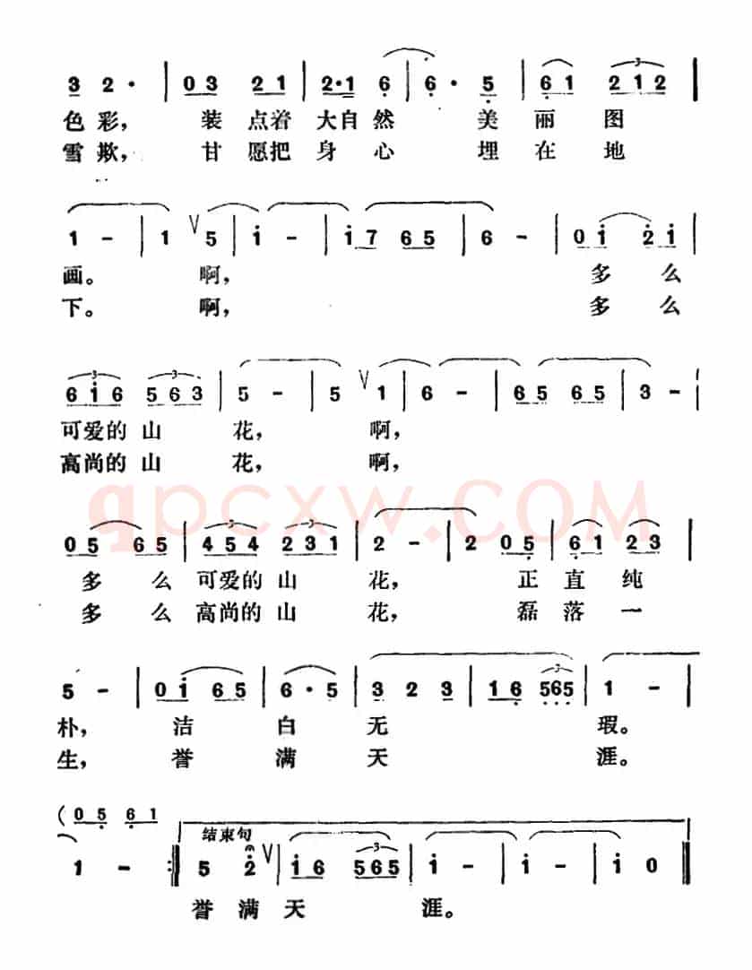 山花（晨枫词 庄超曲）