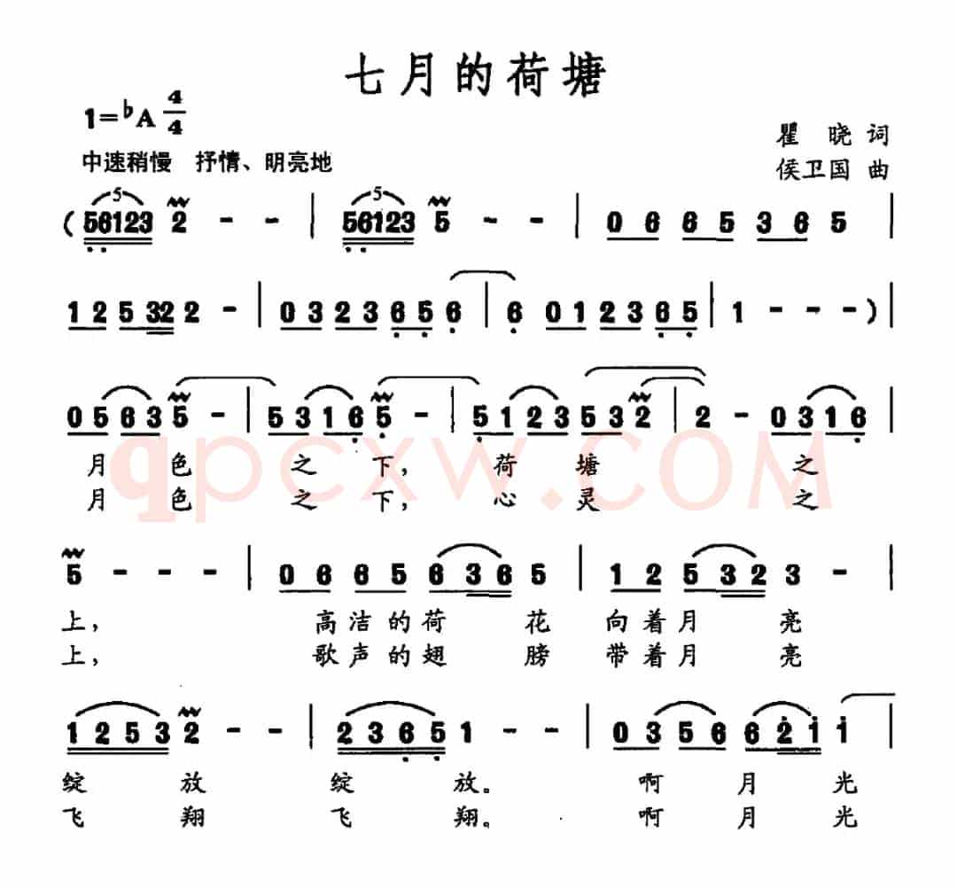 七月的荷塘(瞿晓词 侯卫国曲)