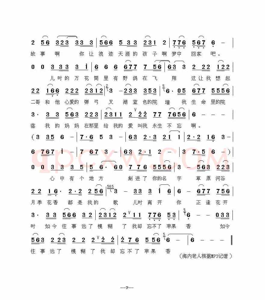 苹果香（狼戈   词曲）