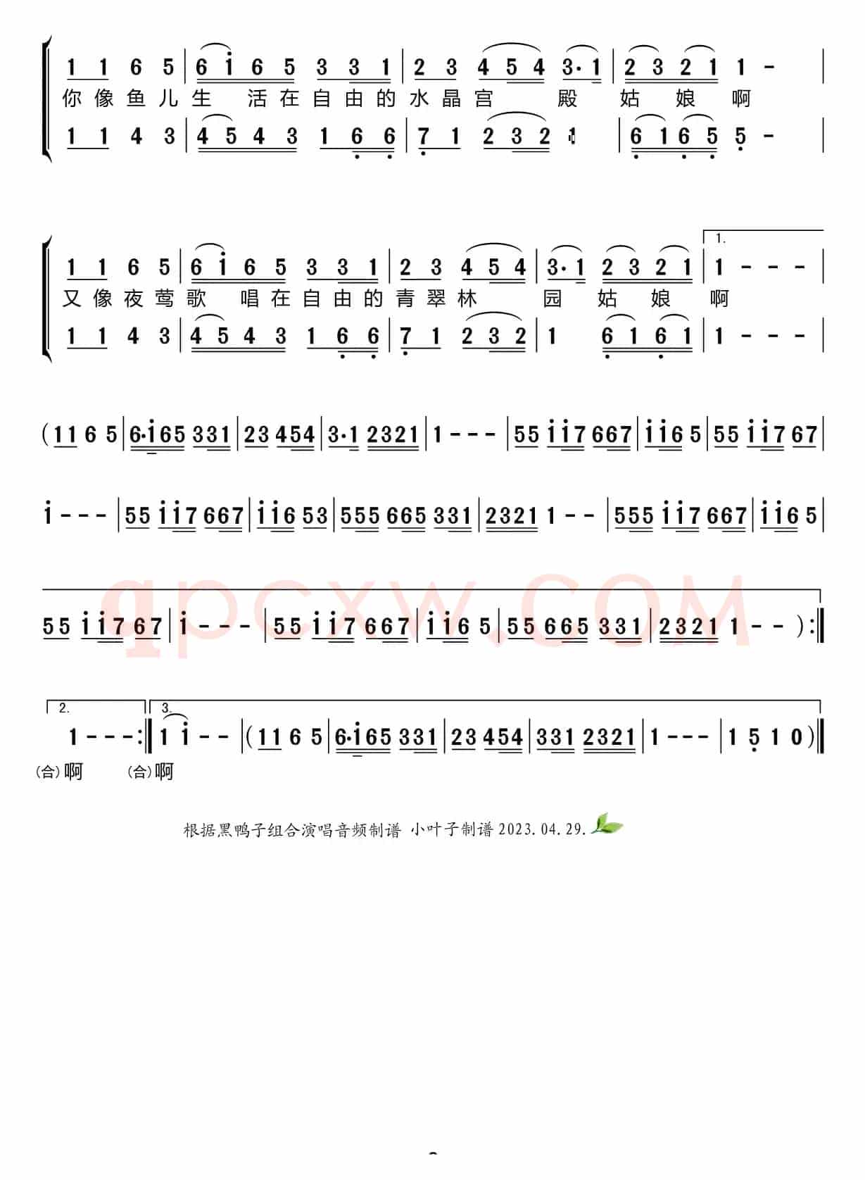 美丽的姑娘（黑鸭子组合）