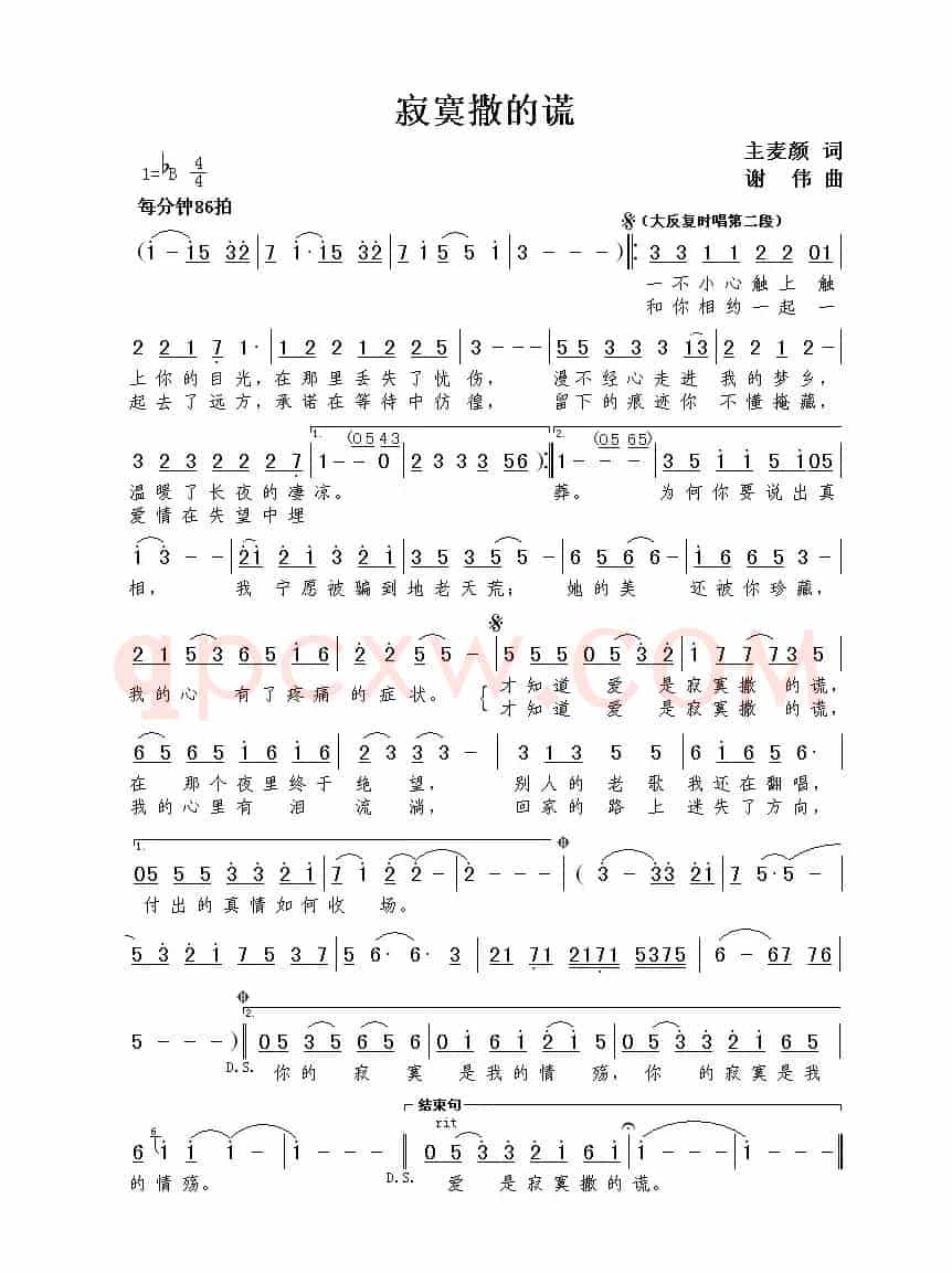 寂寞撒的谎