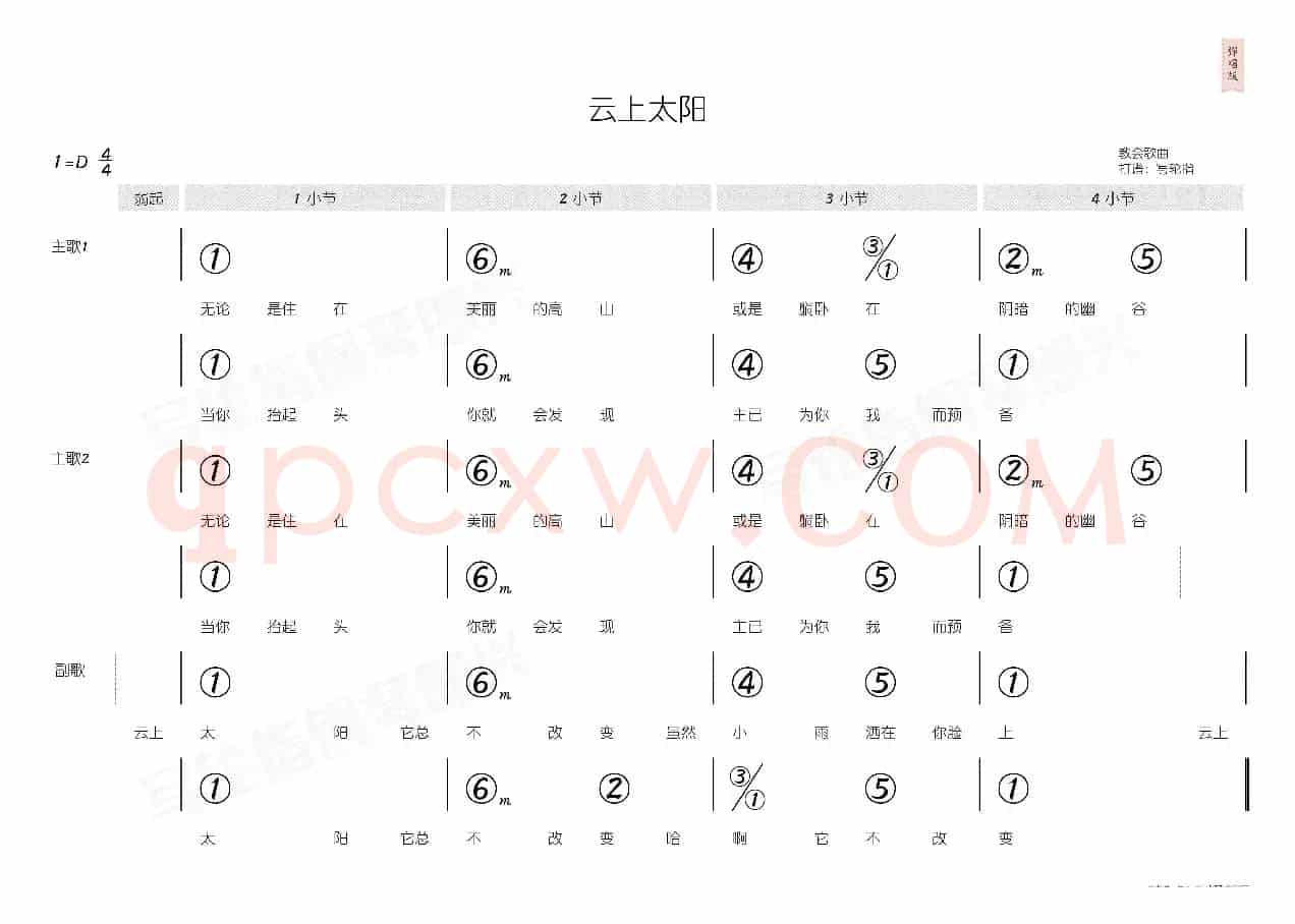云上太阳(简和谱)
