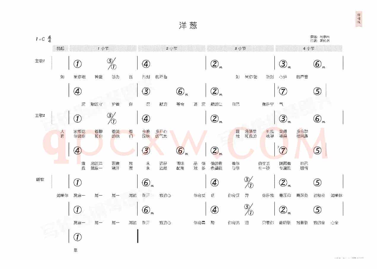 洋葱(简和谱)