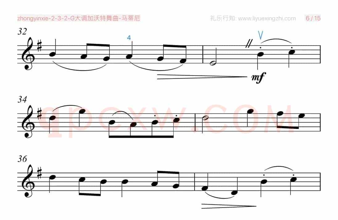 G大调加沃特舞曲（小提琴）