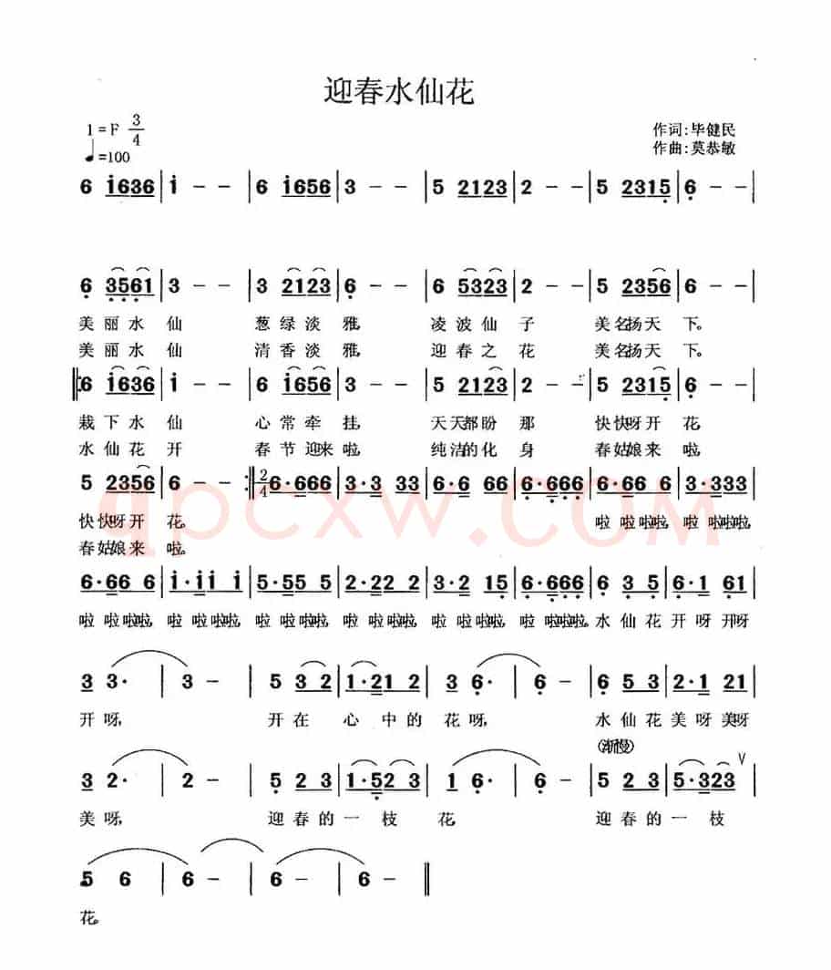 迎春水仙花 （ 李知遥 唱）