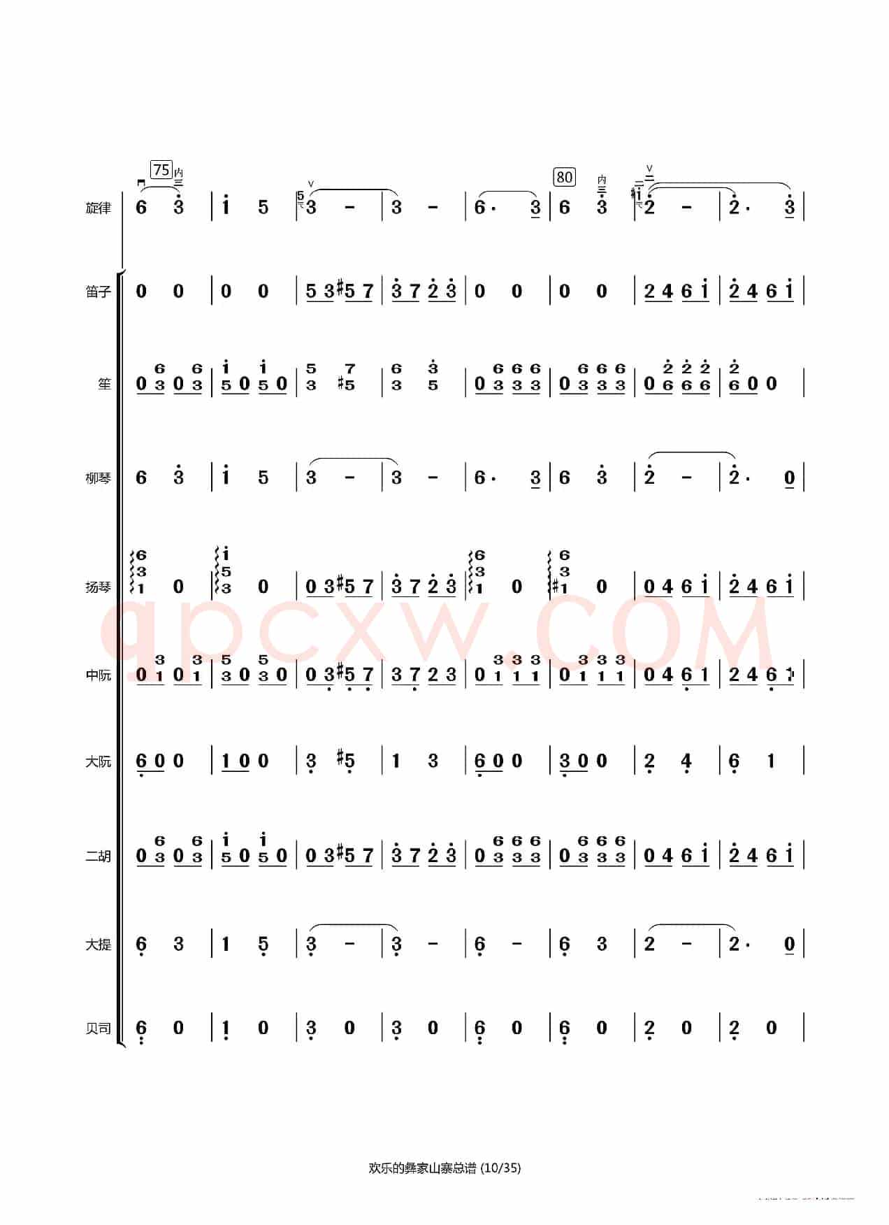 欢乐的彝家山寨总谱（小小张制谱）