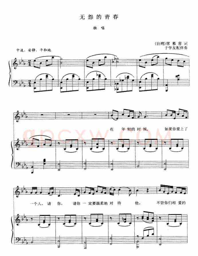 无怨的青春（正谱）