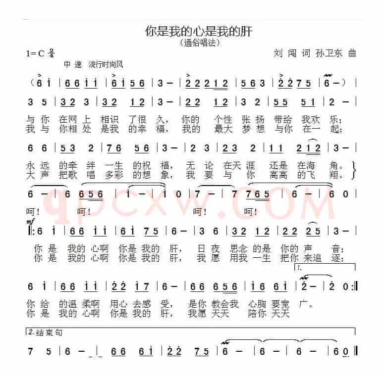 你是我的心我的肝（刘闯词孙卫东曲）