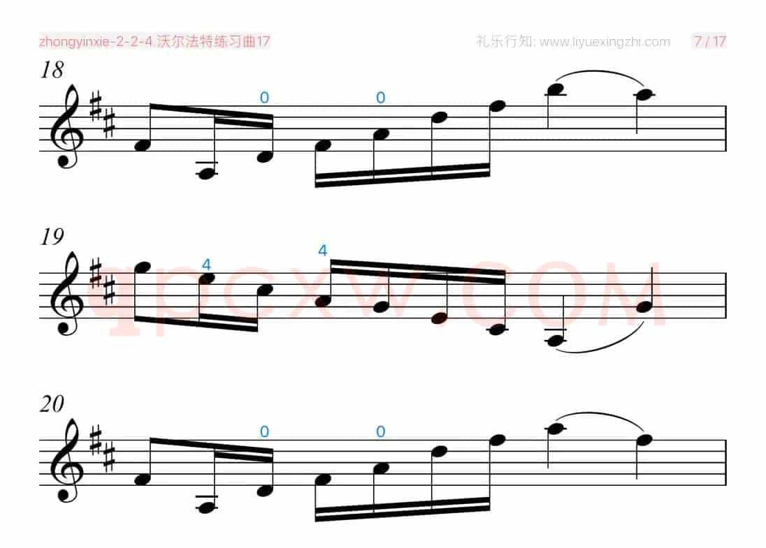 沃尔法特练习曲No.17（小提琴）