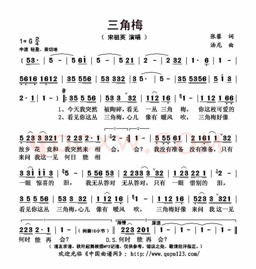 三角梅(张藜词 汤尼曲)