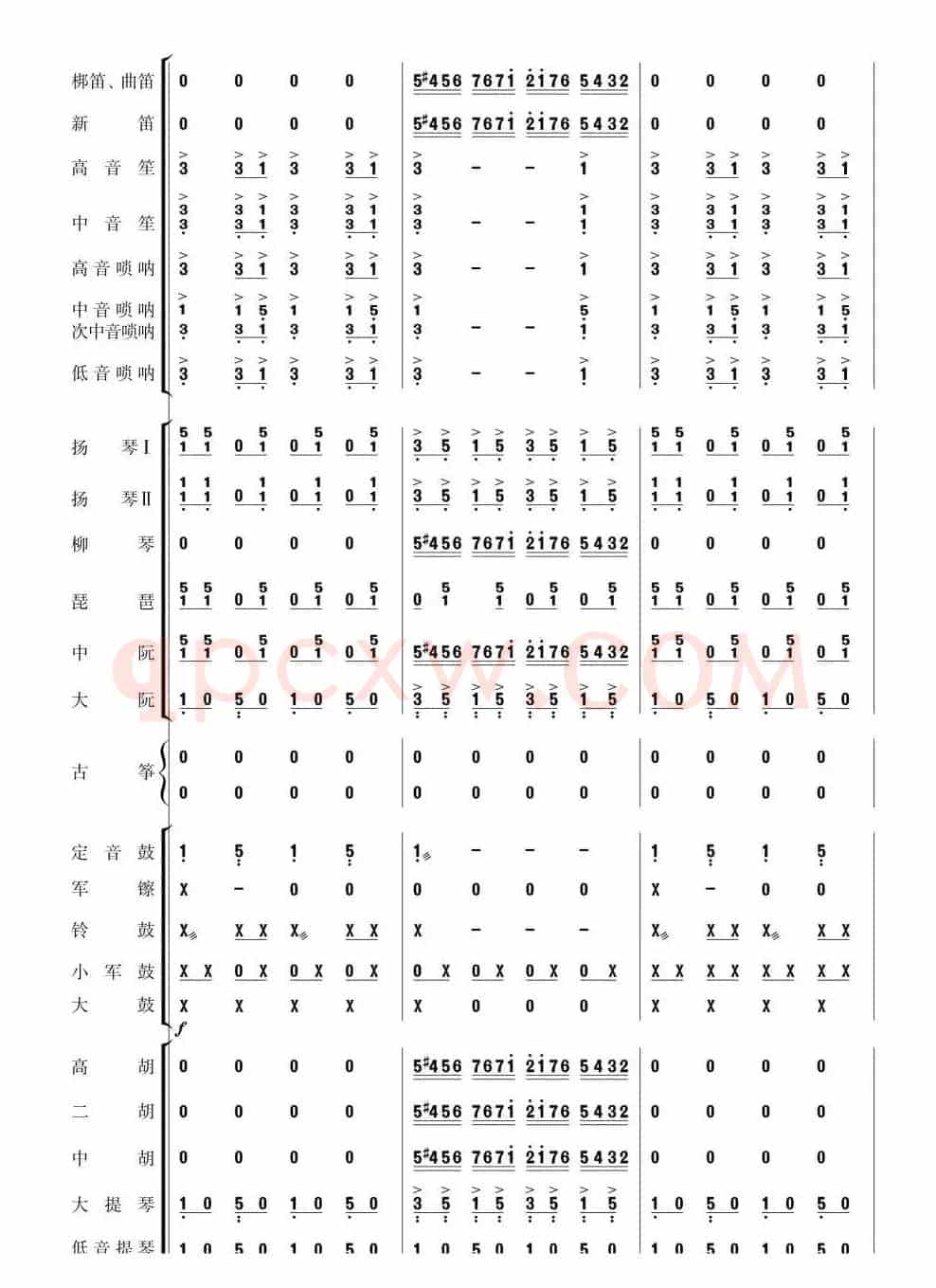 北京喜讯到边寨(民乐简谱总谱)21-30
