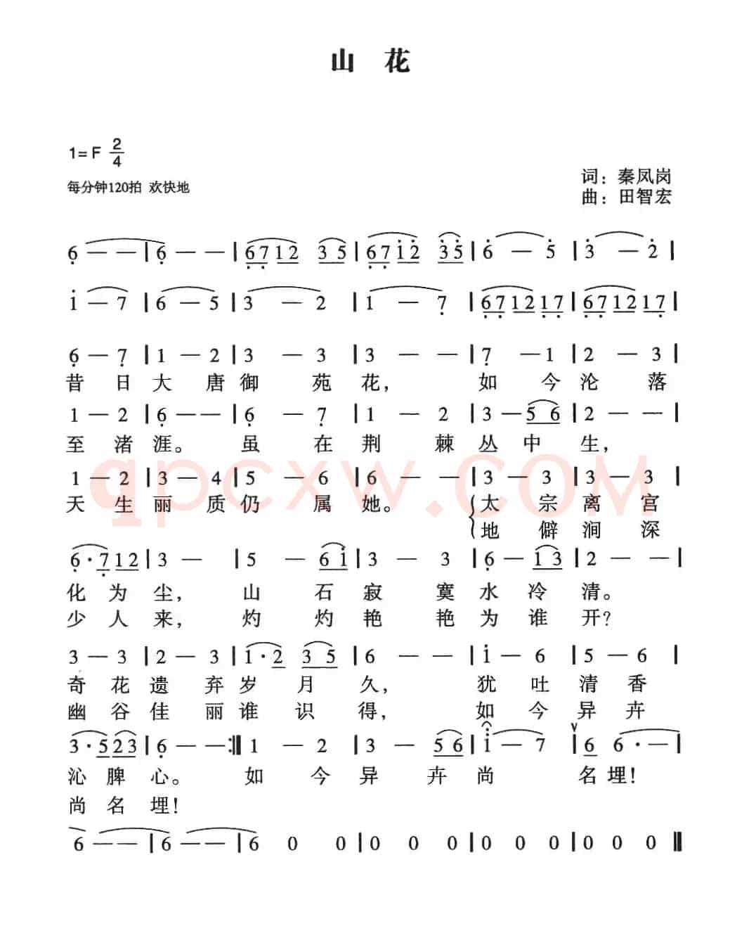 山花（秦凤岗词 田智宏曲）