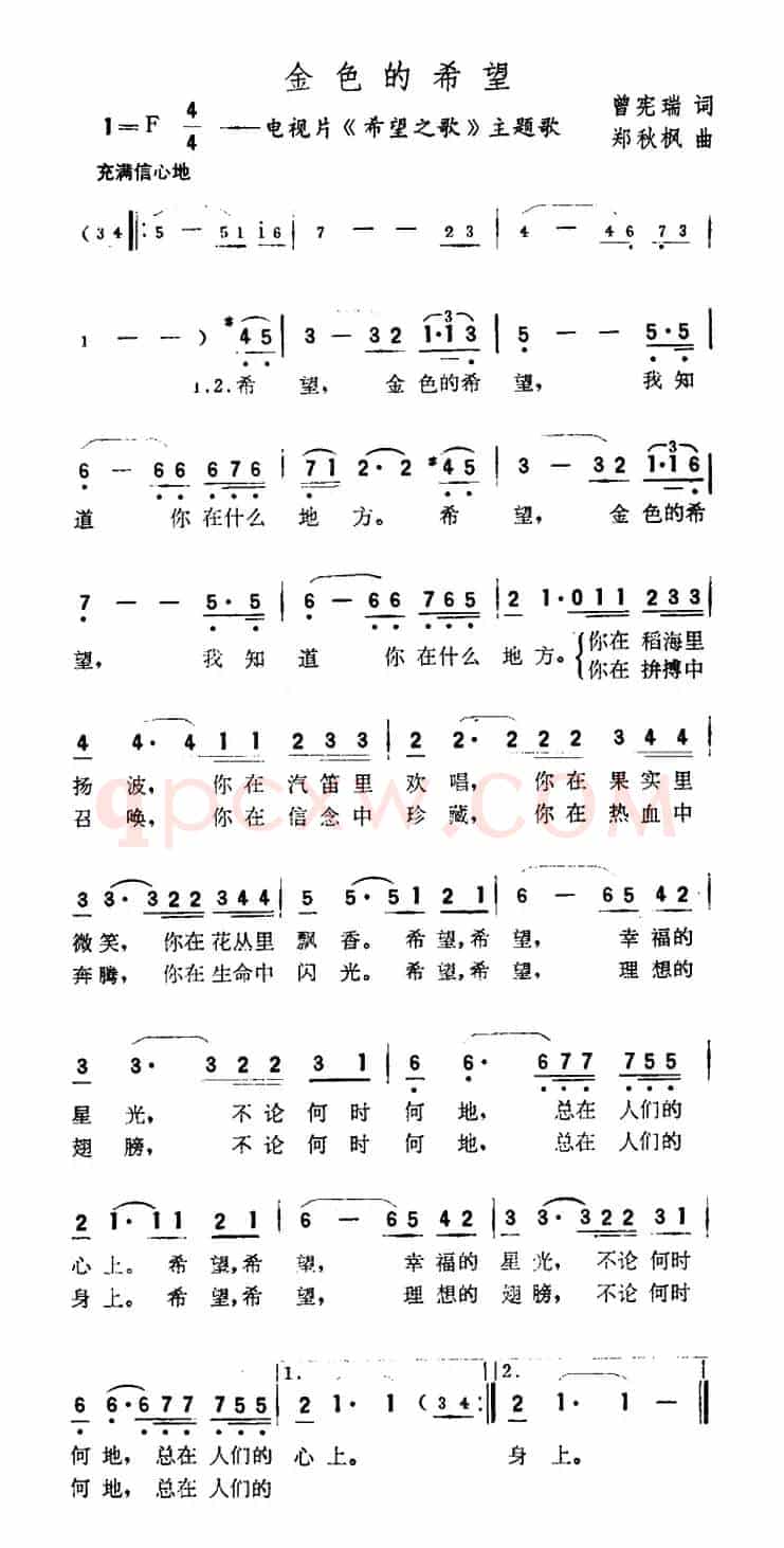 金色的希望（电视片《希望之歌》主题曲）