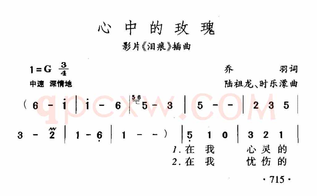 心中的玫瑰(电影《泪痕》插曲)
