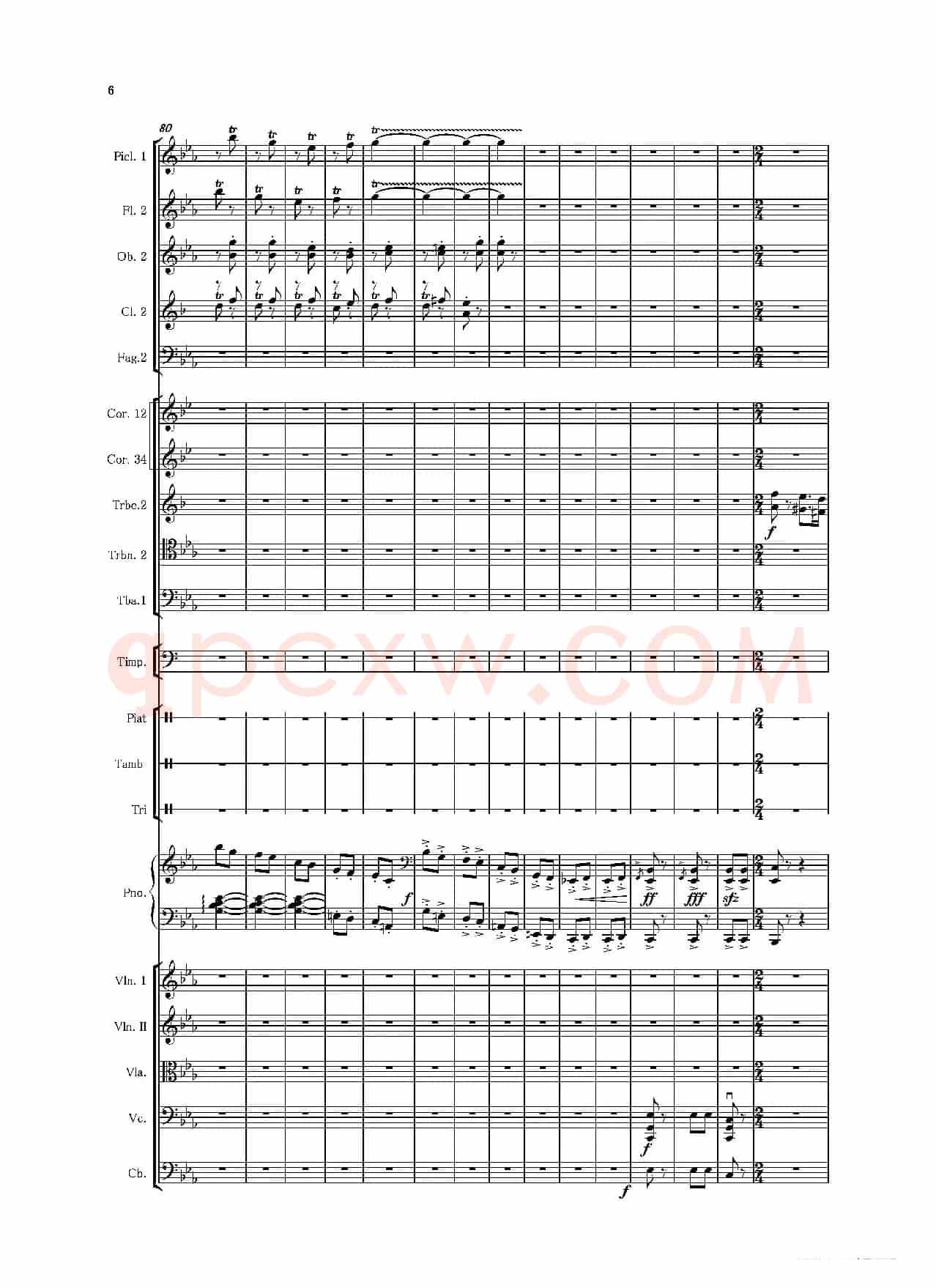 第二钢琴协奏曲（第一·二·三乐章）（管弦乐作品）