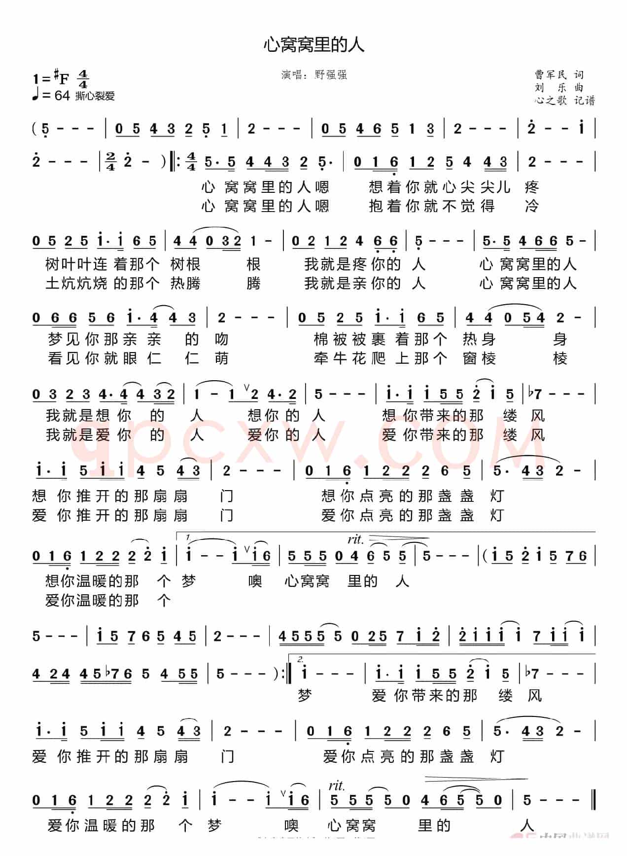 心窝窝里的人（野强强）