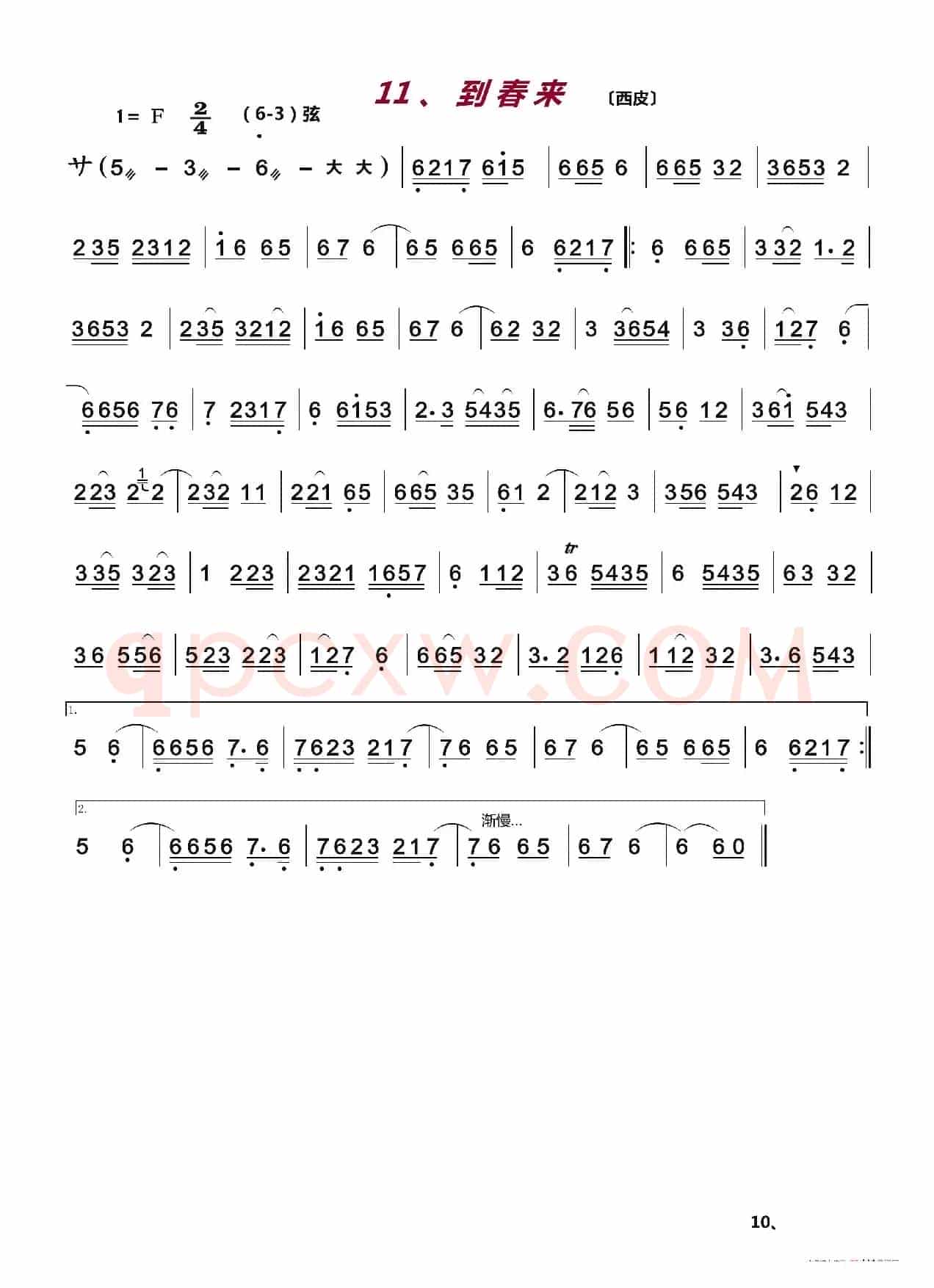 京剧伴奏曲牌13首